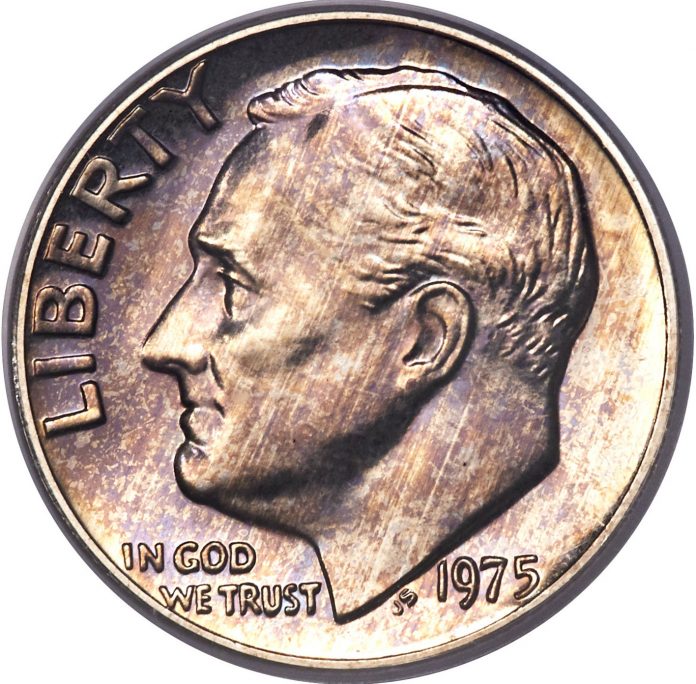 1975 No S Roosevelt Dime