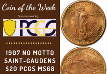 1907 No Motto Saint-Gaudens Double Eagle