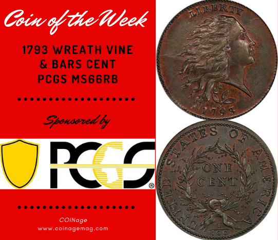 1793 Wreath Cent Vine & Bars