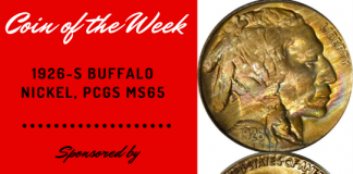 1926-S-Buffalo-Nickel-PCGSMS65. Image is courtesy of Stack's Bowers Galleries.