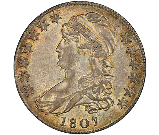 1807 Large Stars Capped Bust Half Dollar 50/20 Overton 112