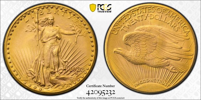 1933 Saint-Gaudens Double Eagle, PCGS MS65