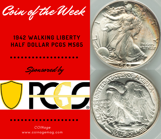 PCGS Coin of the Week: 1942 Walking Liberty Half Dollar PCGS MS65