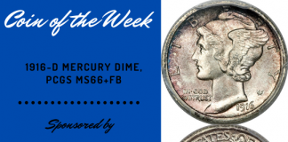 1916-D Mercury Dime MS66+FB